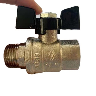 شیر توپی 1/2 اینچی دسته پروانه ای شیر توپی مسی Dn15-Dn50 برای گاز
