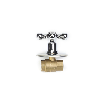 آبکاری کروم OEM Ball Hot Straight Brass Stop Valve 1/2inch